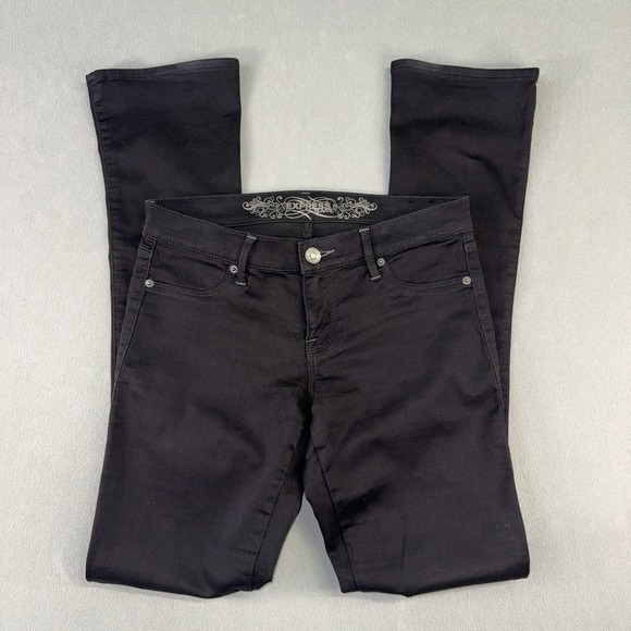 Express Denim - Women's Express Skyscraper Stella Regular Fit Low Rise Jeans Black Size 8